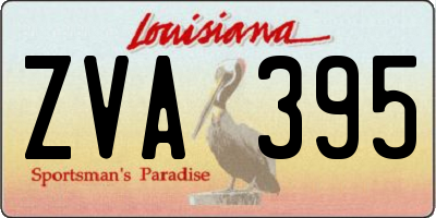 LA license plate ZVA395