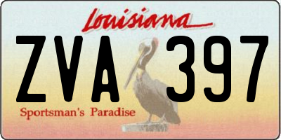 LA license plate ZVA397