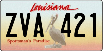 LA license plate ZVA421