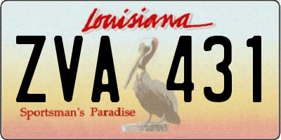 LA license plate ZVA431