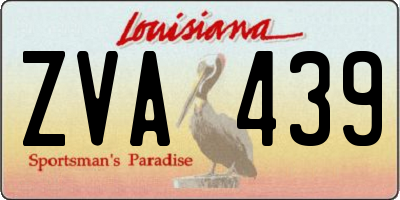 LA license plate ZVA439