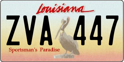 LA license plate ZVA447