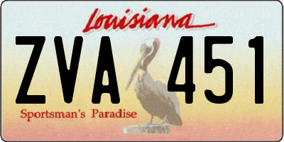 LA license plate ZVA451