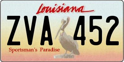 LA license plate ZVA452