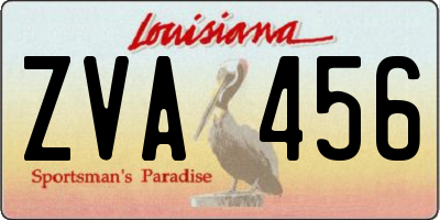 LA license plate ZVA456