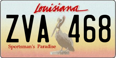 LA license plate ZVA468