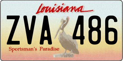 LA license plate ZVA486