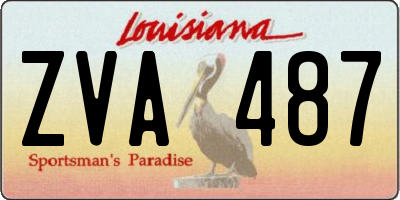 LA license plate ZVA487