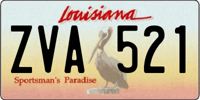 LA license plate ZVA521