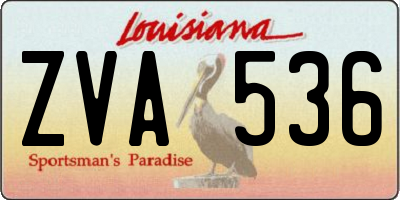 LA license plate ZVA536