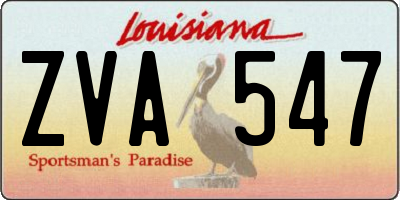 LA license plate ZVA547
