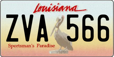 LA license plate ZVA566