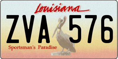 LA license plate ZVA576