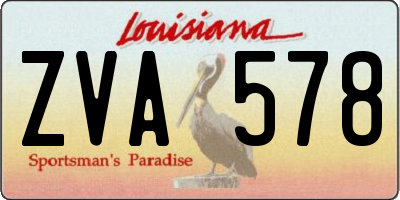 LA license plate ZVA578