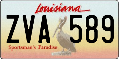 LA license plate ZVA589