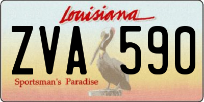 LA license plate ZVA590