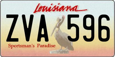 LA license plate ZVA596
