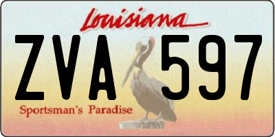 LA license plate ZVA597