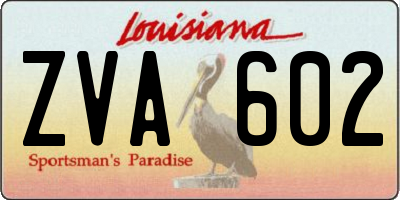 LA license plate ZVA602