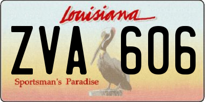 LA license plate ZVA606