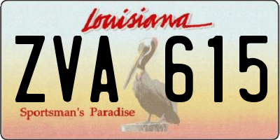 LA license plate ZVA615