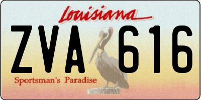 LA license plate ZVA616