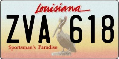 LA license plate ZVA618
