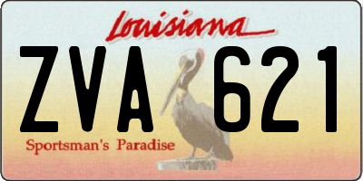 LA license plate ZVA621
