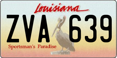 LA license plate ZVA639