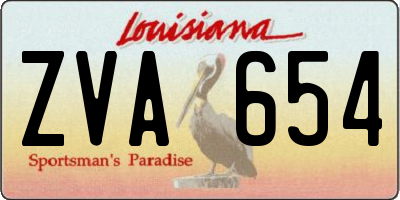 LA license plate ZVA654