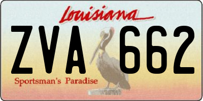LA license plate ZVA662