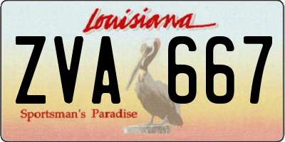 LA license plate ZVA667