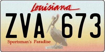 LA license plate ZVA673