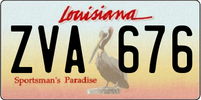 LA license plate ZVA676