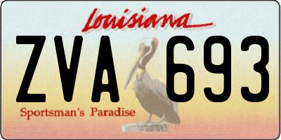 LA license plate ZVA693