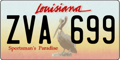 LA license plate ZVA699