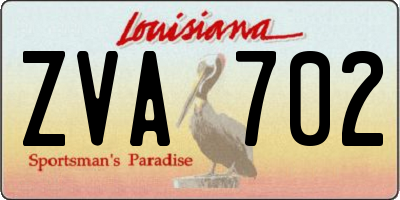 LA license plate ZVA702