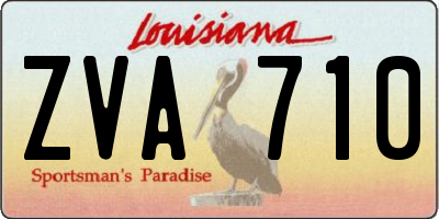 LA license plate ZVA710