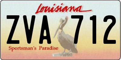 LA license plate ZVA712