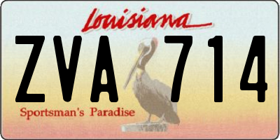 LA license plate ZVA714