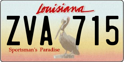 LA license plate ZVA715