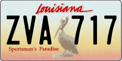 LA license plate ZVA717