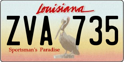 LA license plate ZVA735