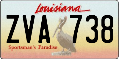 LA license plate ZVA738