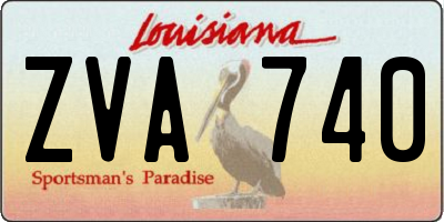 LA license plate ZVA740