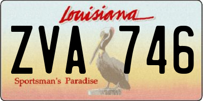 LA license plate ZVA746