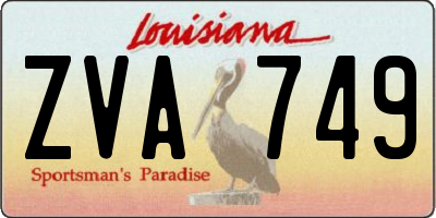 LA license plate ZVA749