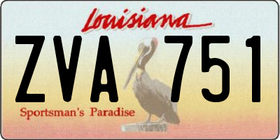 LA license plate ZVA751