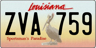 LA license plate ZVA759