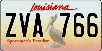 LA license plate ZVA766